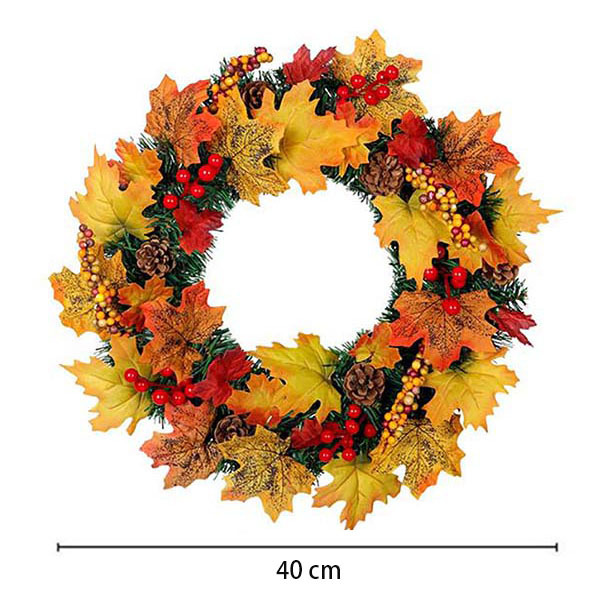 Livingandhome Artificial Maple Leaf Wreath