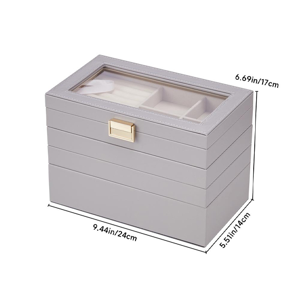 Livingandhome Jewellery Storage Box with Transparent Lid