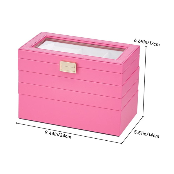 Livingandhome Jewellery Storage Box with Transparent Lid