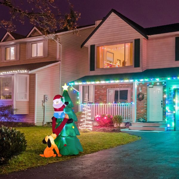 SO 210cm Christmas Inflatable Santa and Puppy