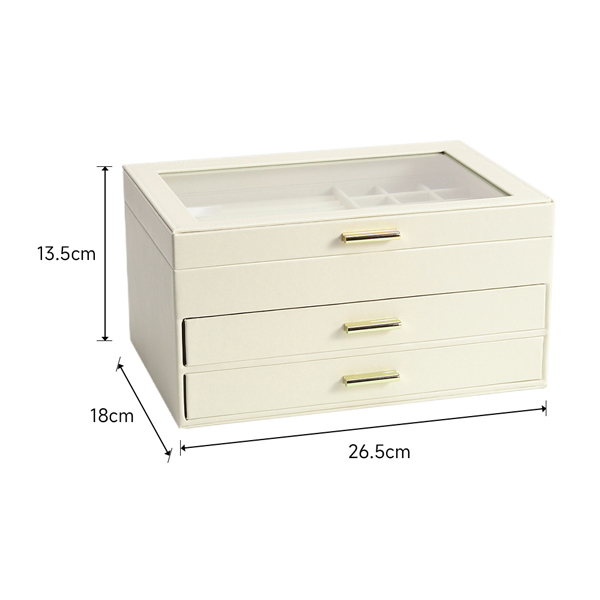 Livingandhome PU Leather Jewellery Organizer with Drawers