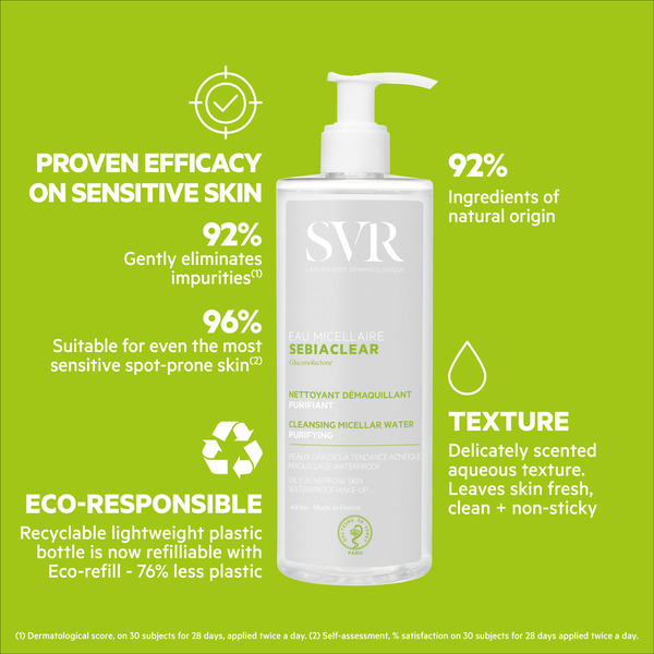 SVR SEBIACLEAR Cleansing Micellar Water for Oily Skin 400ml