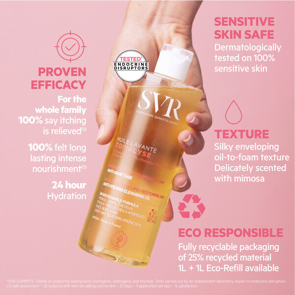 SVR TOPIALYSE Moisturising Face & Body Shower Oil 400ml