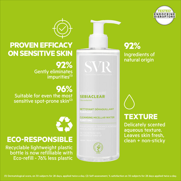 SVR SEBIACLEAR Cleansing Micellar Water for Oily Skin 400ml