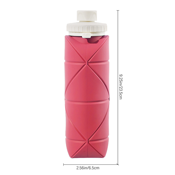 Livingandhome Collapsible Silicone Water Bottle - Pink