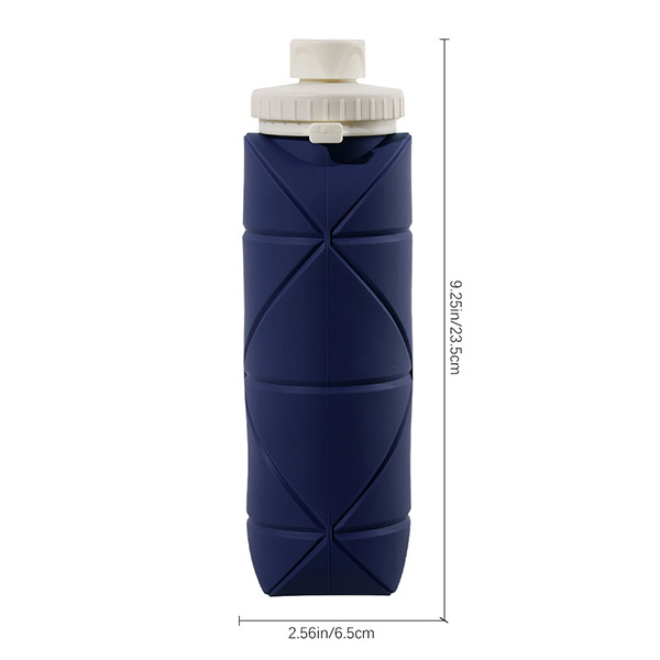 Livingandhome Collapsible Water Bottle - Dark Blue