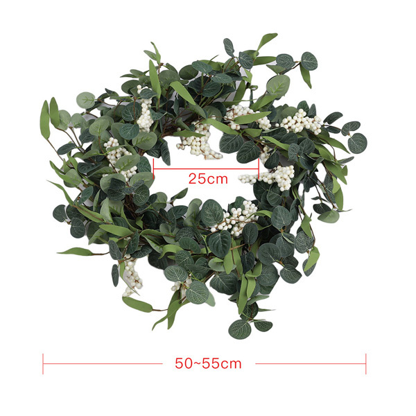 Livingandhome Artificial Topiary Wreath Eucalyptus Leaf