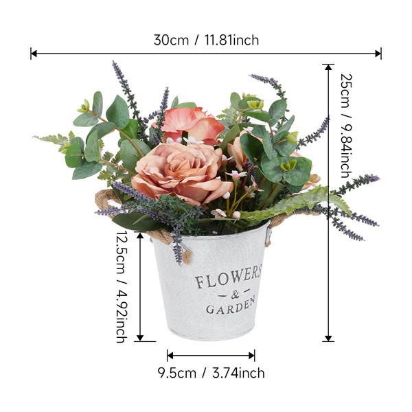 Livingandhome Artificial Potted Flower Tabletop Decor