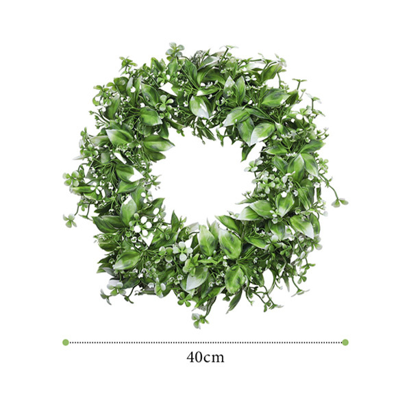 Livingandhome Artificial Baby' Breath Round Wreath