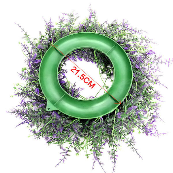 Livingandhome Round Artificial Lavender Flower Wreath