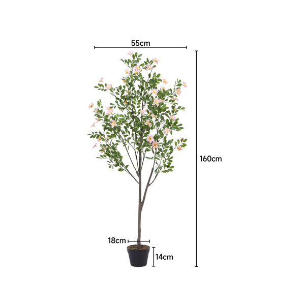 Livingandhome Artificial Frangipani Blossom Tree