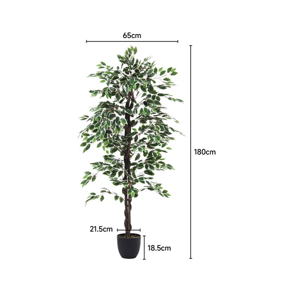 Livingandhome Artificial Ficus Tree Decorative Plant 180cm