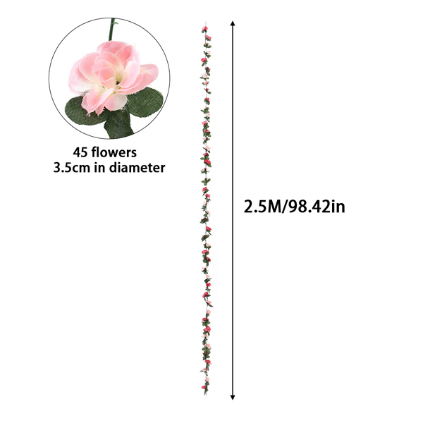 Livingandhome Fake Silk Peony Hanging Vine Garland