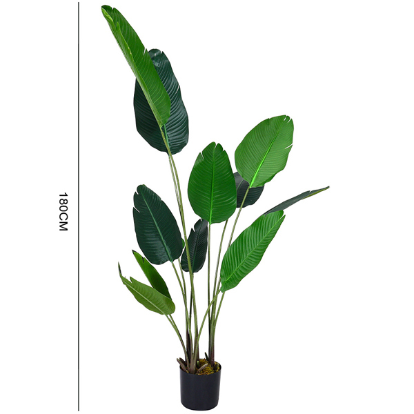 Livingandhome Artificial Banana Leaf Tree in Pot 180cm