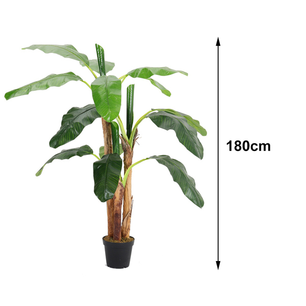 Livingandhome Banana Artificial Tree in Planter 3 Trunk