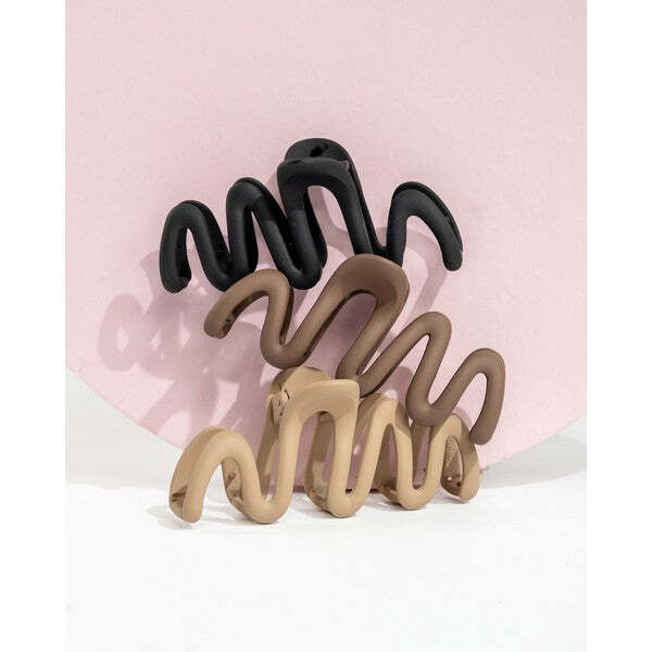 Brushworks Wave Claw Clips - 3 Pack