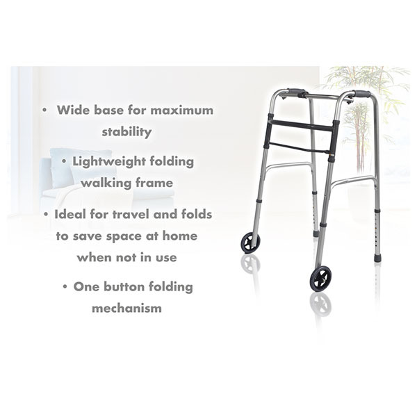 Aidapt Lightweight Folding Walking Frame Wheeled