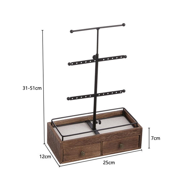 Livingandhome Retractable Jewelry Display Stand with Drawers