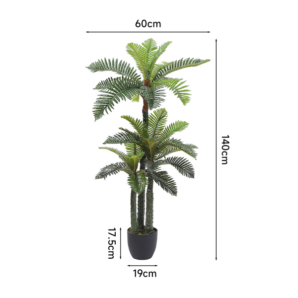 Livingandhome Artificial Phoenix Fern Tree in Pot 140cm