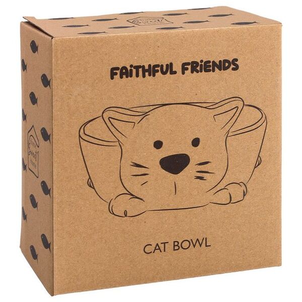 Faithful Friends Pink Cat Bowl