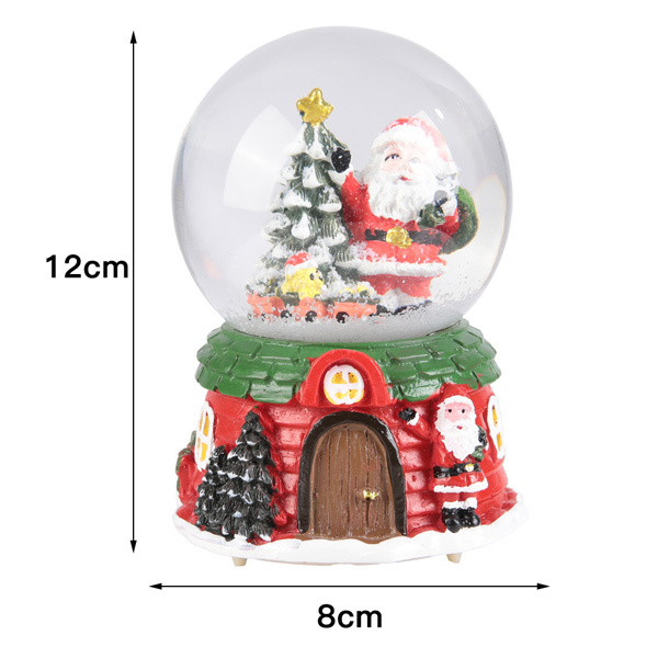 Livingandhome Santa Claus Snow Ball Gift Music Box