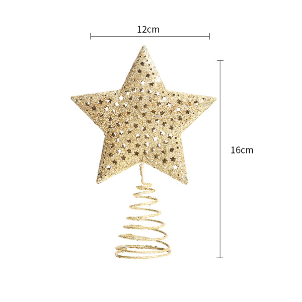 Livingandhome Christmas Tree Star Topper Glitter Ornaments