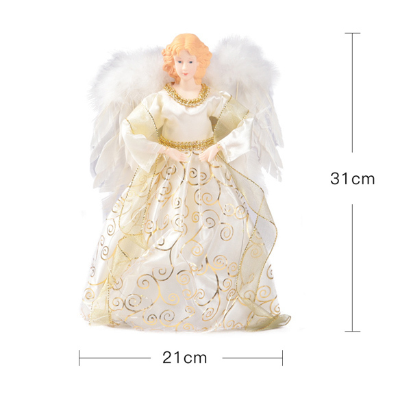 Livingandhome Angel Christmas Tree Topper Yellow