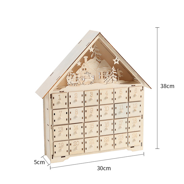 Livingandhome Christmas Advent Calendar With LED Lights