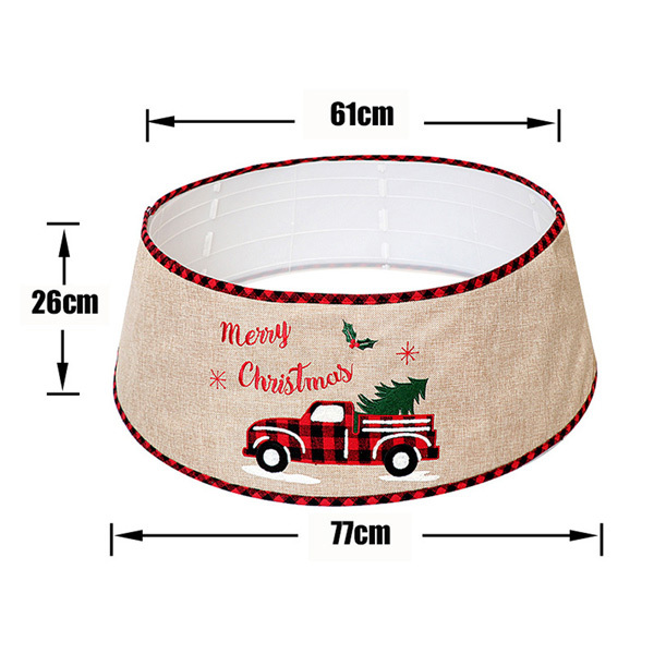 Livingandhome Burlap Merry Christmas Tree Skirt Collar