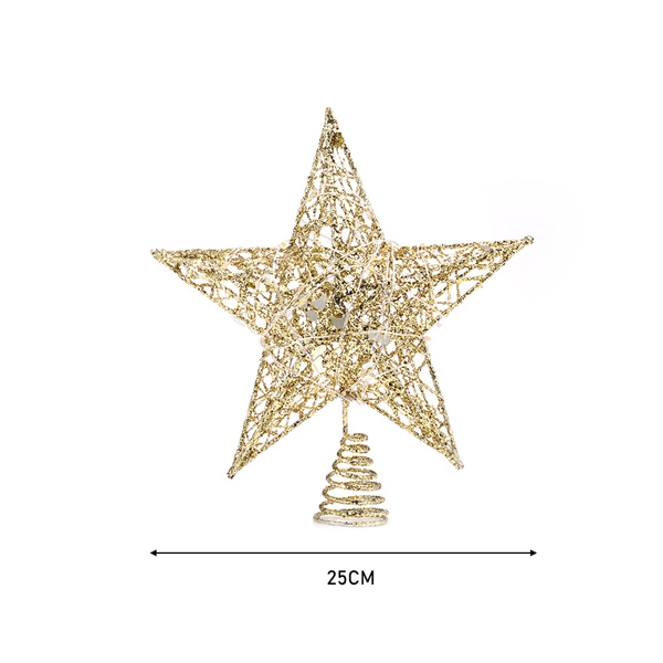 Livingandhome Star Sequins Christmas Tree Topper Large