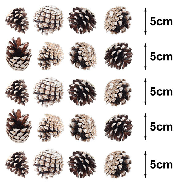 Livingandhome Real Pine Cone Christmas Tree Ornament Set