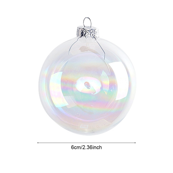 Livingandhome 5 Pcs Rainbow Glass Ornament Balls Xmas Decor