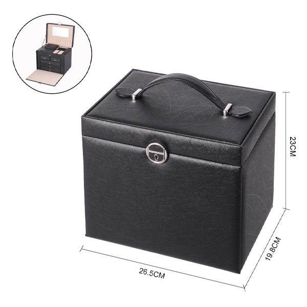 Livingandhome Multi Tier Faux Leather Jewellery Storage Box