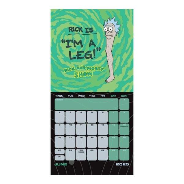 Rick And Morty 2025 Square Wall Calendar