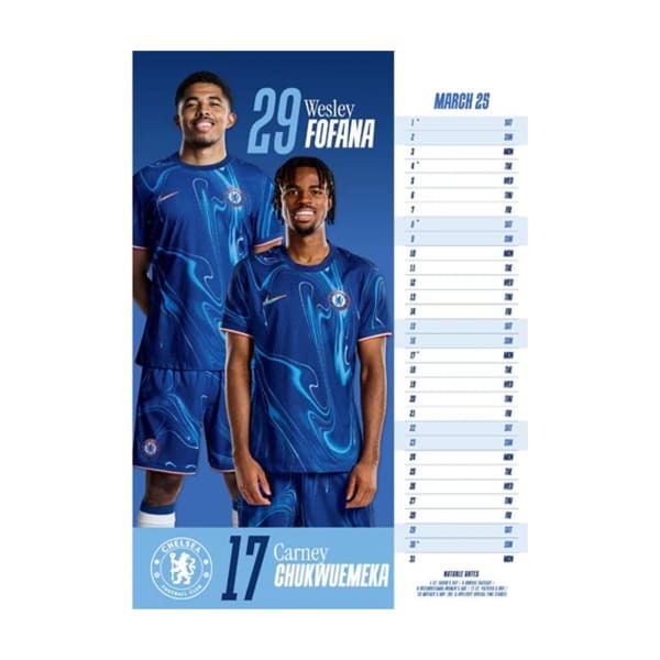 Chelsea FC 2025 A3 Wall Calendar