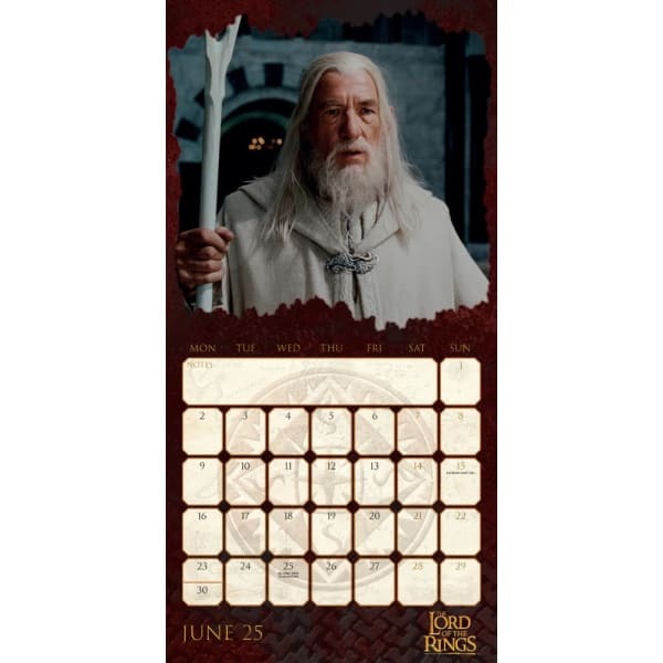 The Lord Of The Rings 2025 Square Wall Calendar