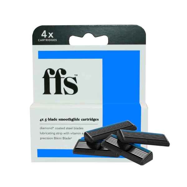 FFS Beauty 5-Blade Blue Razor Cartridge Refills Pack of 8