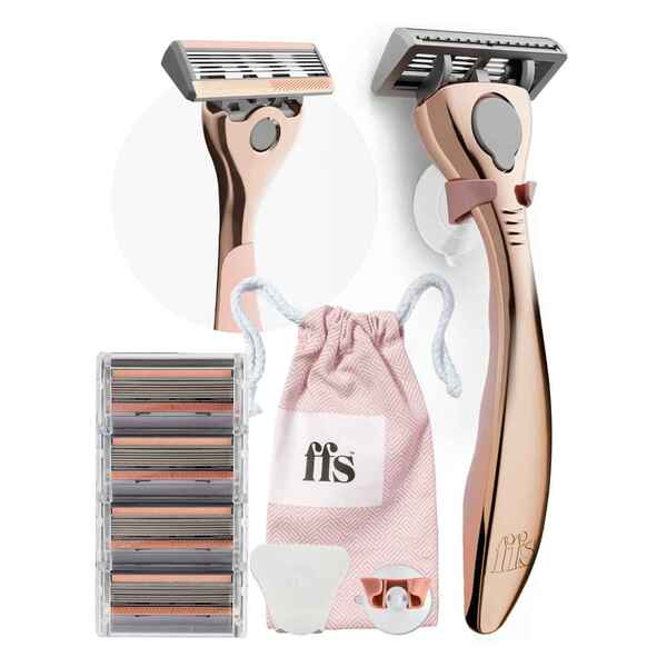 FFS Beauty Shaving Set – Premium Rose Gold Razor + 4 Blades