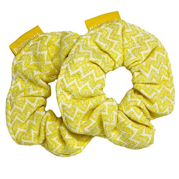 Popmask 2 Microfiber Hair Scrunchies - Yellow