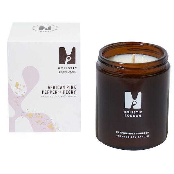 Holistic London Pink Pepper + Peony Scented Candle 180ml