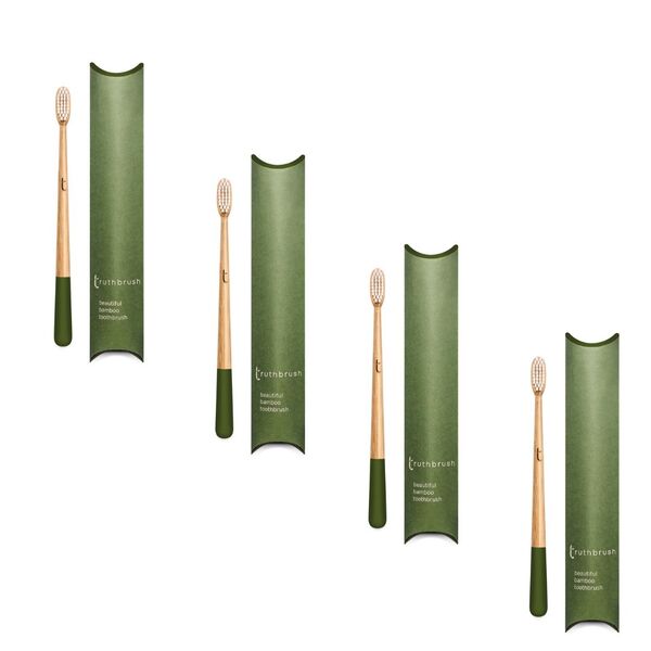 Truthbrush Bamboo Toothbrush Moss Green Med x 1 Yr Supply