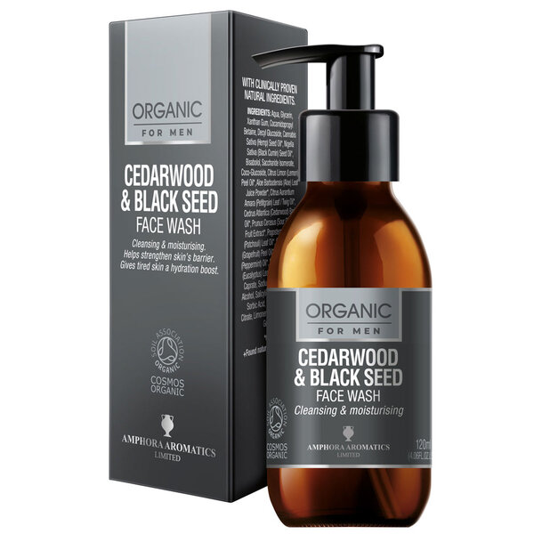 Amphora Aromatics Cedarwood Face Wash  Men Organic 120m