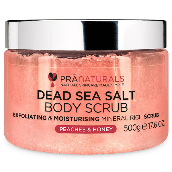 PraNaturals Dead Sea Salt Body Scrub 500g - Peach & Honey