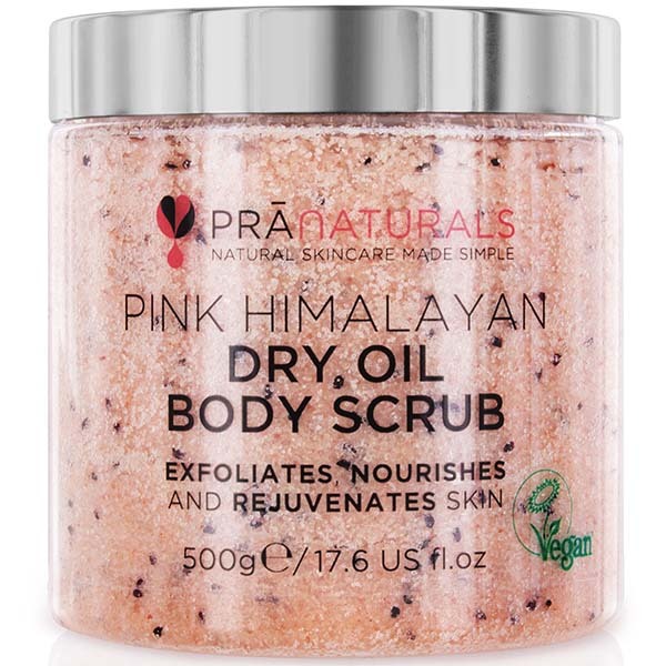 PraNaturals Pink Himalayan Dry Oil Body Scrub 500g