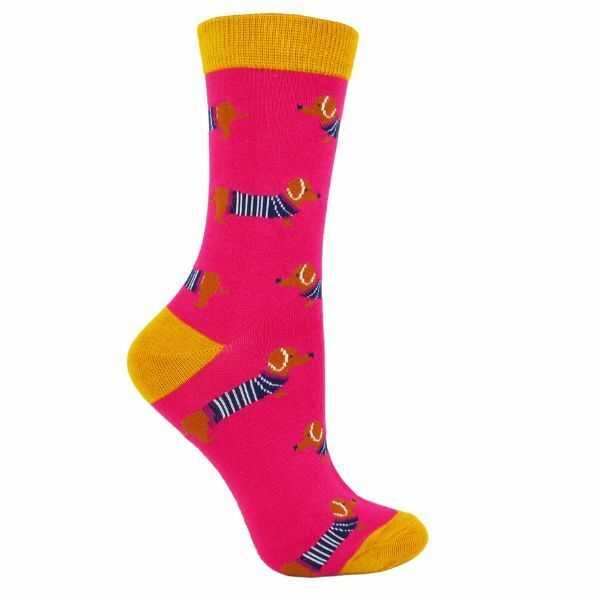 Miss Sparrow Ladies Dog Design Bamboo Socks 4-7 UK