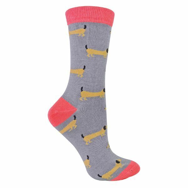 Miss Sparrow Ladies Dog Design Bamboo Socks 4-7 UK