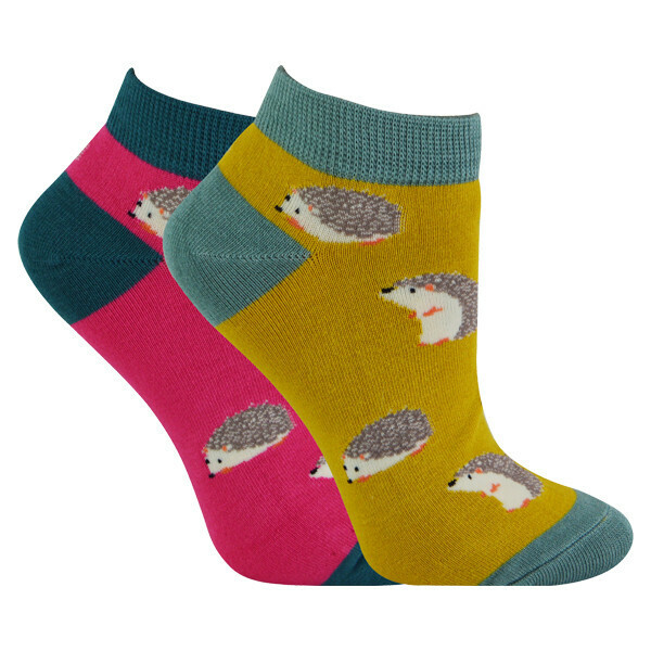 Miss Sparrow 2 Pairs Ladies Bamboo Trainer Socks 4-7 UK