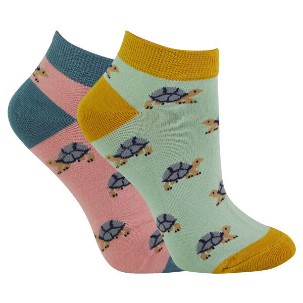 Miss Sparrow 2 Pairs Ladies Bamboo Trainer Socks 4-7 UK