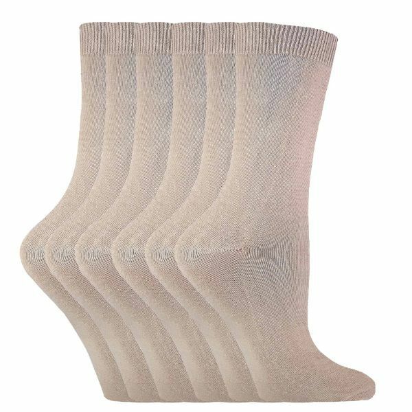 Sock Snob 6 Pairs Ladies Plain Coloured Cotton Socks 4-7 UK