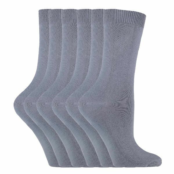 Sock Snob 6 Pairs Ladies Plain Coloured Cotton Socks 4-7 UK